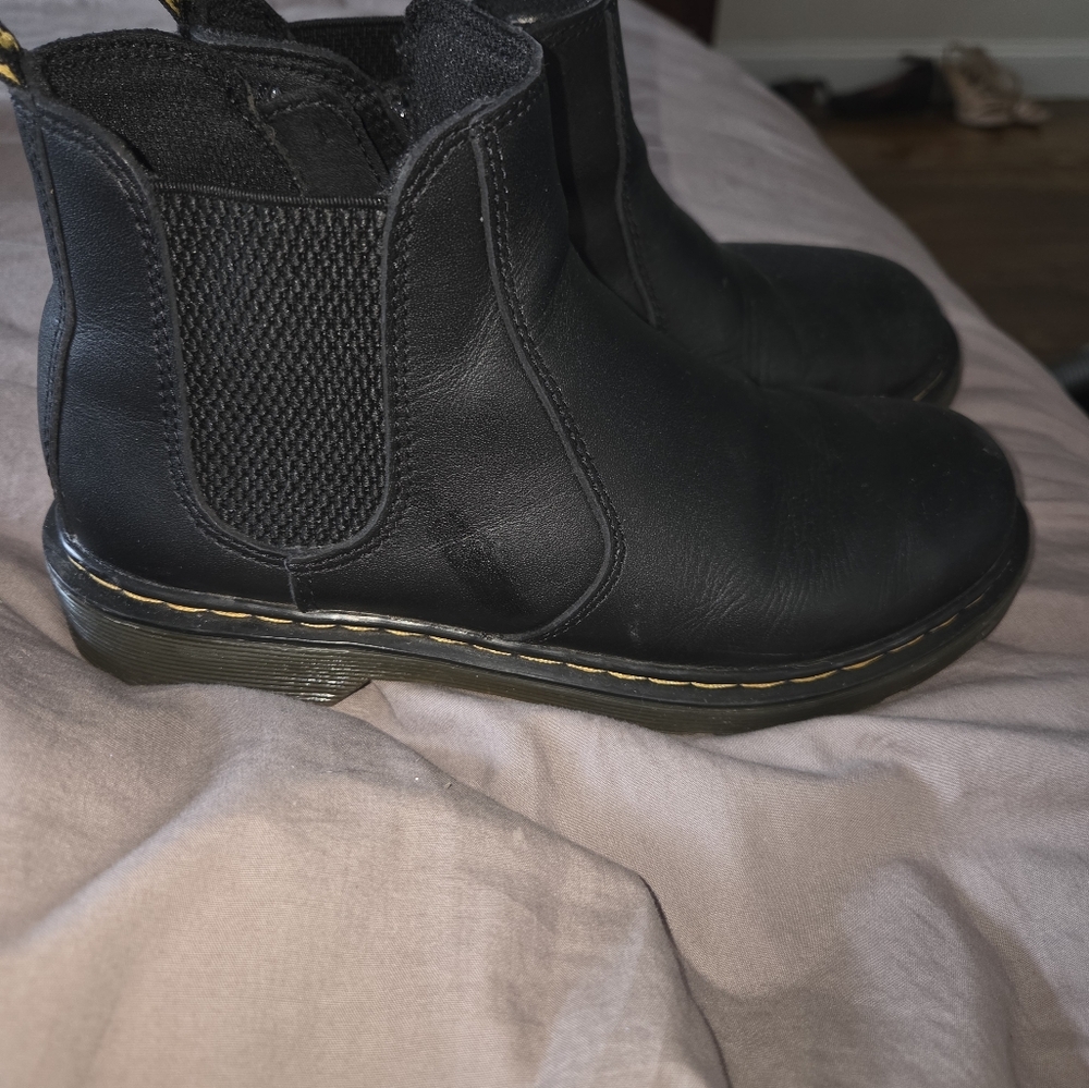 Dr. Martens Black Leather Boots Rugged Durable Design